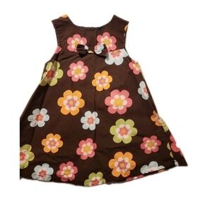Gymboree Girls 2T "Growing Flowers" Brown Floral Jumper Dress EUC 2011